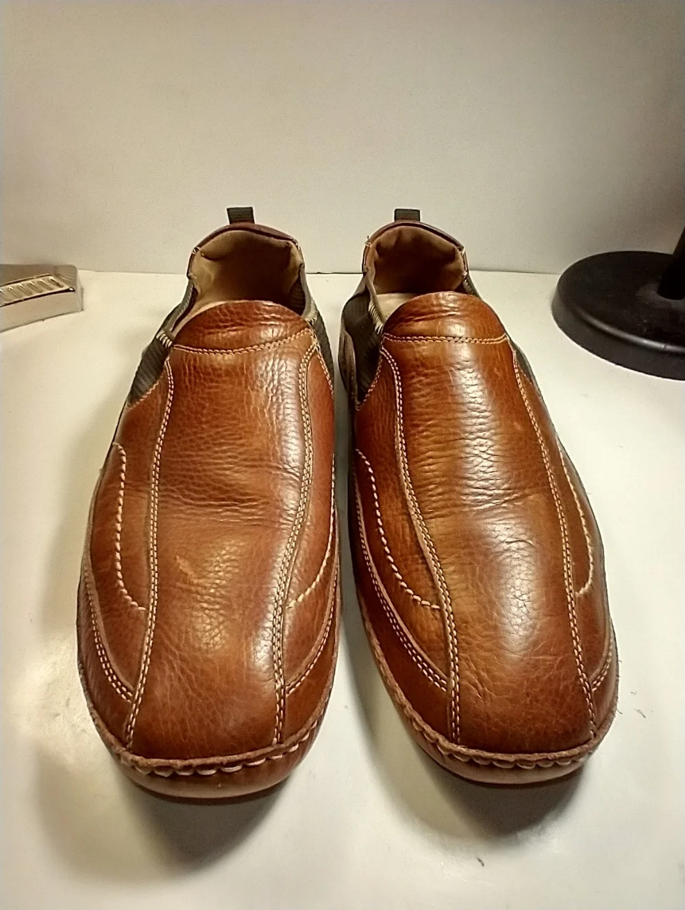 Johnston & Murphy Brown Leather Driving Slip On Loafers Men's sz 13M. - Picture 3 of 12
